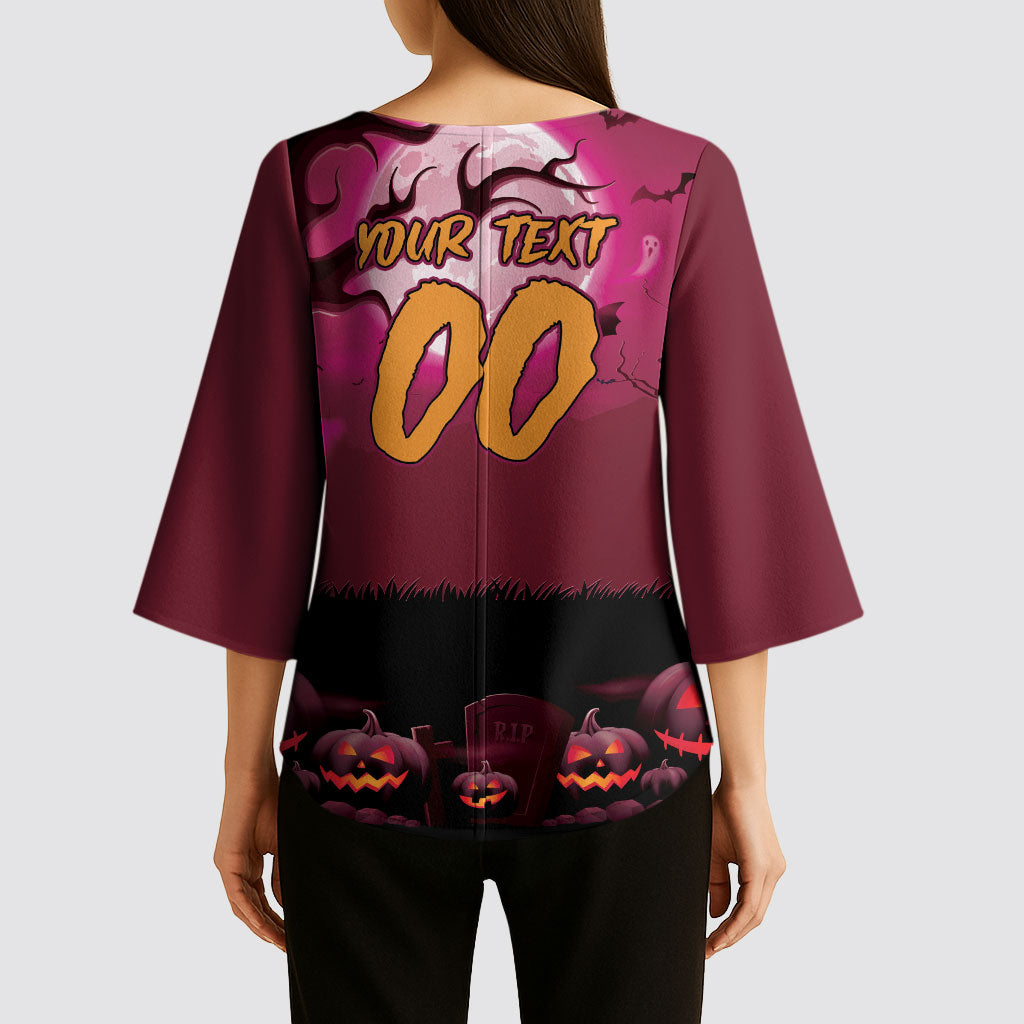 Custom Halloween Manly Warringah Sea Eagles Kimono Sleeve Blouse Spooky Australia Mascot Rugby