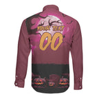 Custom Halloween Manly Warringah Sea Eagles Long Sleeve Button Shirt Spooky Australia Mascot Rugby
