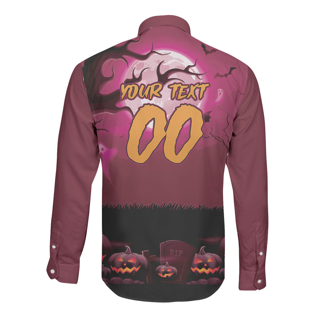 Custom Halloween Manly Warringah Sea Eagles Long Sleeve Button Shirt Spooky Australia Mascot Rugby
