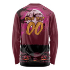 Custom Halloween Manly Warringah Sea Eagles Long Sleeve Shirt Spooky Australia Mascot Rugby