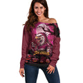 Custom Halloween Manly Warringah Sea Eagles Off Shoulder Sweater Spooky Australia Mascot Rugby