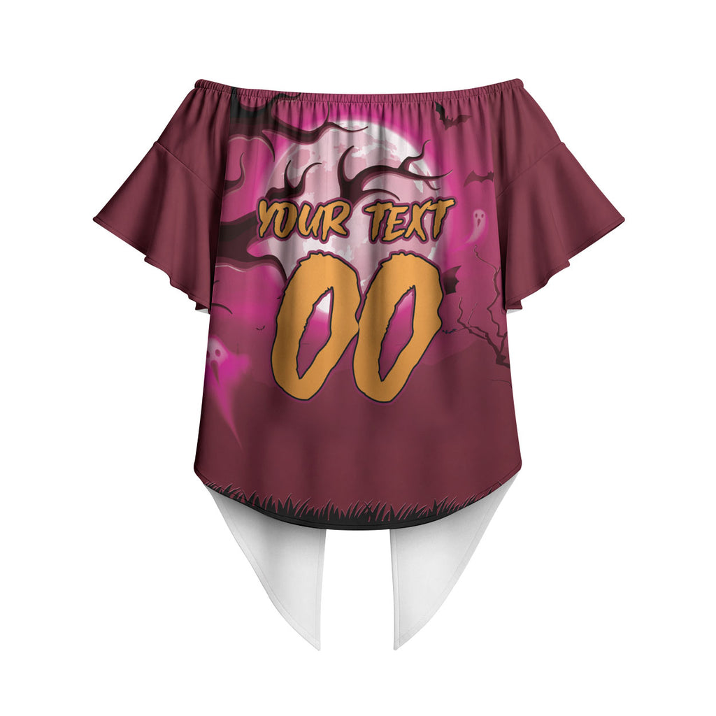 Custom Halloween Manly Warringah Sea Eagles Off Shoulder Wrap Waist Top Spooky Australia Mascot Rugby