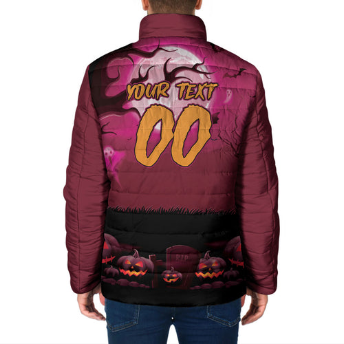 Custom Halloween Manly Warringah Sea Eagles Padded Jacket Spooky Australia Mascot Rugby
