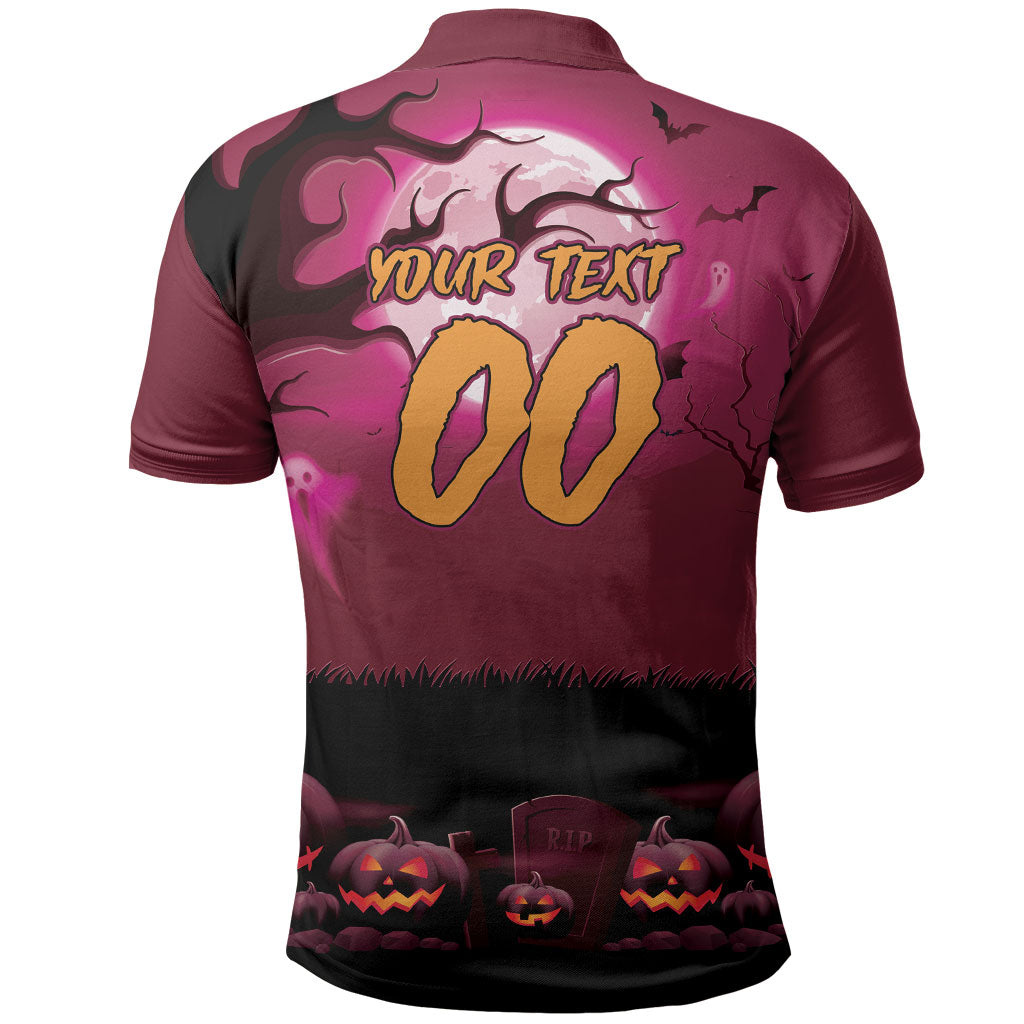 Custom Halloween Manly Warringah Sea Eagles Polo Shirt Spooky Australia Mascot Rugby