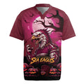 Custom Halloween Manly Warringah Sea Eagles Rugby Jersey Spooky Australia Mascot Rugby