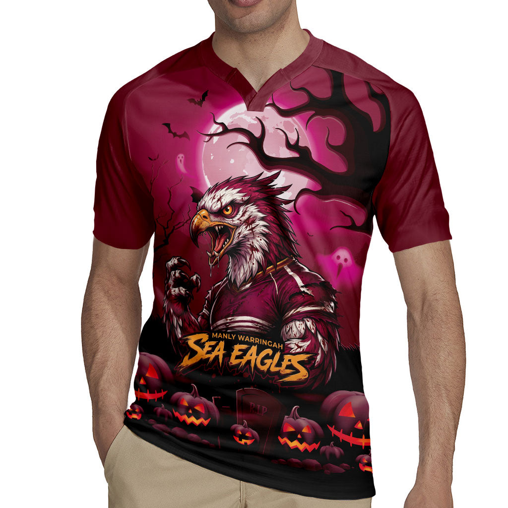 Custom Halloween Manly Warringah Sea Eagles Rugby Jersey Spooky Australia Mascot Rugby