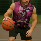 Custom Halloween Manly Warringah Sea Eagles Sleeveless Zip Hoodie Spooky Australia Mascot Rugby