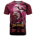 Custom Halloween Manly Warringah Sea Eagles T Shirt Spooky Australia Mascot Rugby