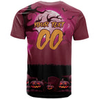 Custom Halloween Manly Warringah Sea Eagles T Shirt Spooky Australia Mascot Rugby