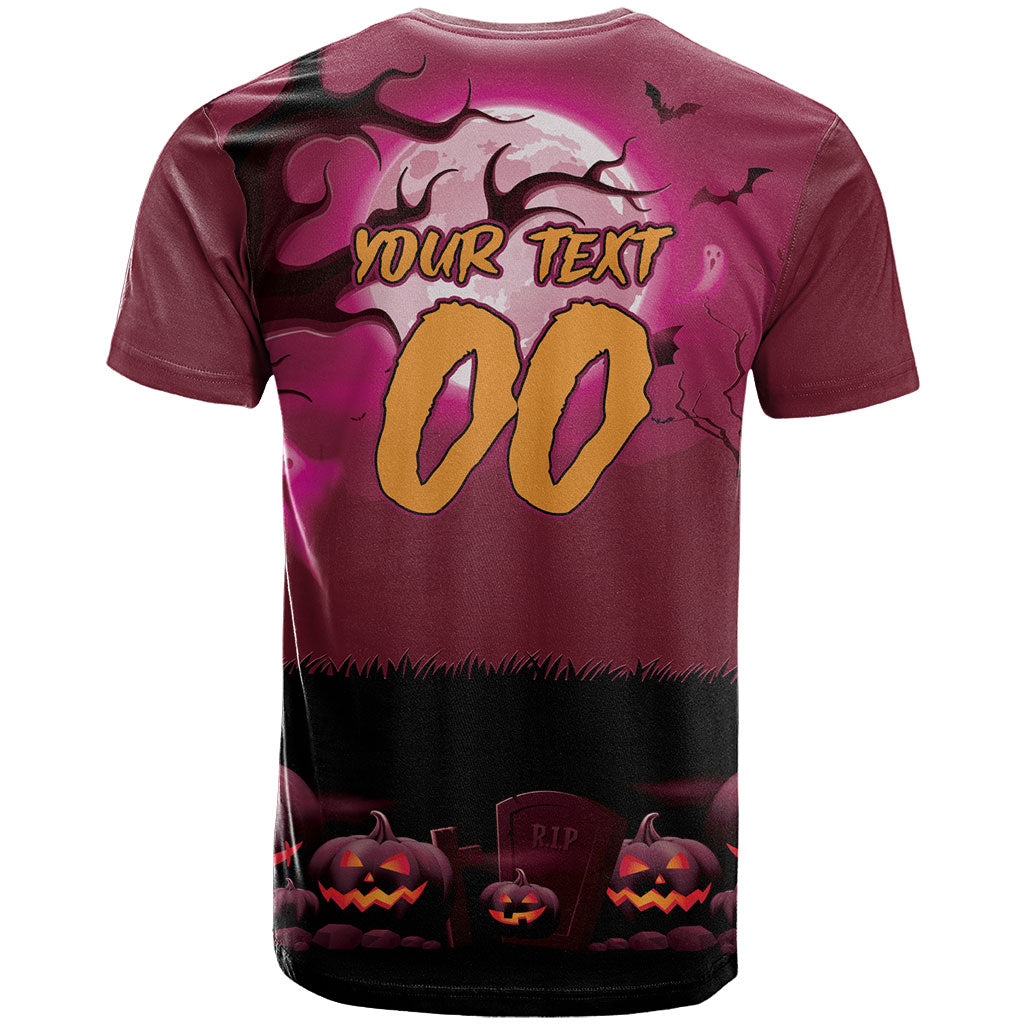 Custom Halloween Manly Warringah Sea Eagles T Shirt Spooky Australia Mascot Rugby