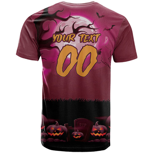 Custom Halloween Manly Warringah Sea Eagles T Shirt Spooky Australia Mascot Rugby