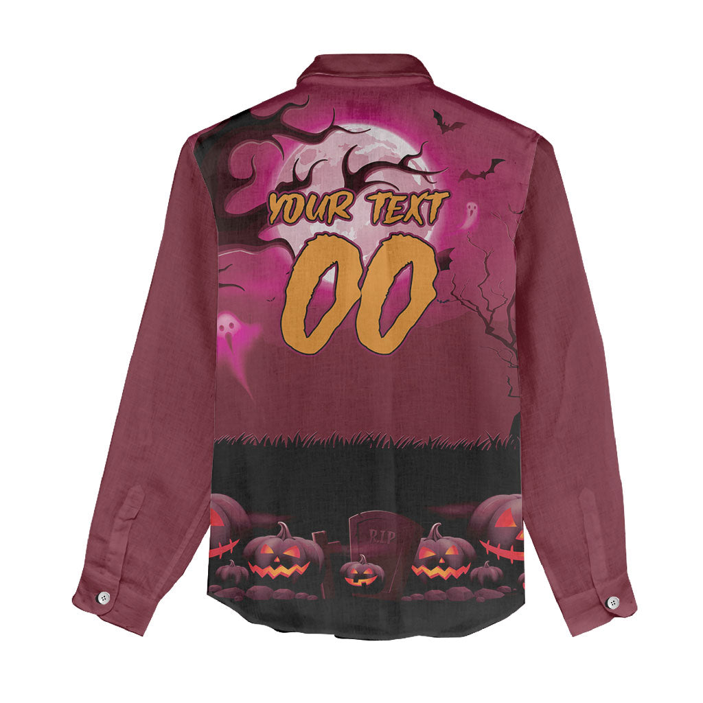 Custom Halloween Manly Warringah Sea Eagles Women Casual Shirt Spooky Australia Mascot Rugby