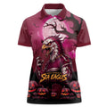 Custom Halloween Manly Warringah Sea Eagles Women Polo Shirt Spooky Australia Mascot Rugby