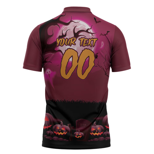 Custom Halloween Manly Warringah Sea Eagles Zipper Polo Shirt Spooky Australia Mascot Rugby