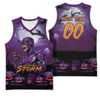 Custom Halloween Melbourne Storm Basketball Jersey Spooky Australia Mascot Rugby