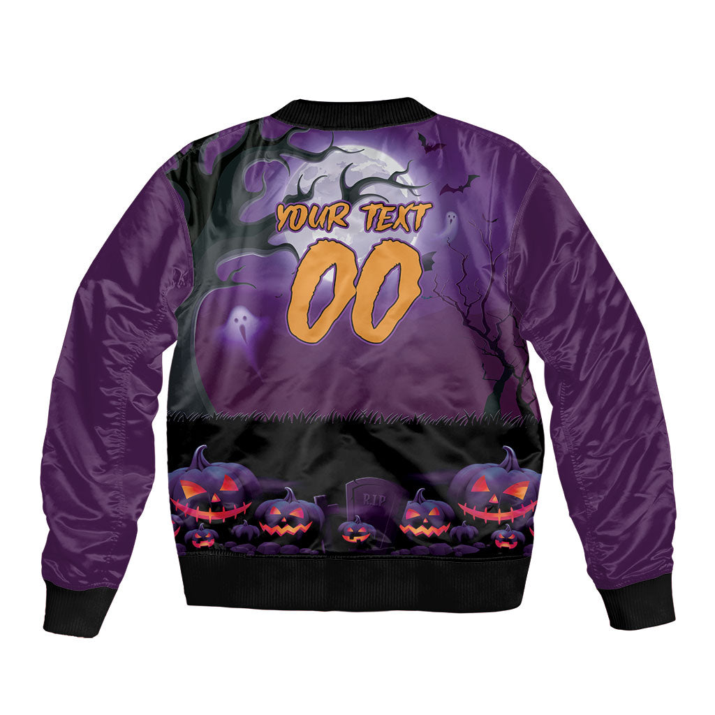 Custom Halloween Melbourne Storm Bomber Jacket Spooky Australia Mascot Rugby