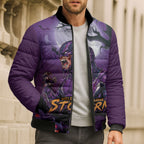 Custom Halloween Melbourne Storm Bomber Puffer Jacket Spooky Australia Mascot Rugby