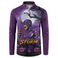 Custom Halloween Melbourne Storm Button Sweatshirt Spooky Australia Mascot Rugby