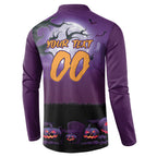 Custom Halloween Melbourne Storm Button Sweatshirt Spooky Australia Mascot Rugby