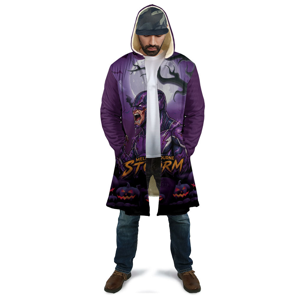 Custom Halloween Melbourne Storm Cloak Spooky Australia Mascot Rugby