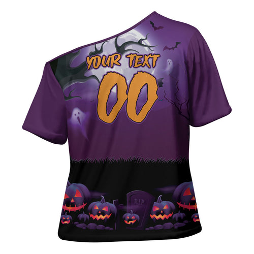 Custom Halloween Melbourne Storm Cross Shoulder Shirt Spooky Australia Mascot Rugby