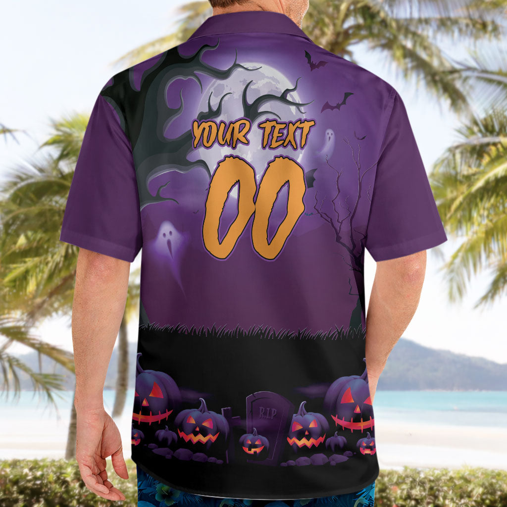 Custom Halloween Melbourne Storm Hawaiian Shirt Spooky Australia Mascot Rugby