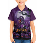 Custom Halloween Melbourne Storm Hawaiian Shirt Spooky Australia Mascot Rugby