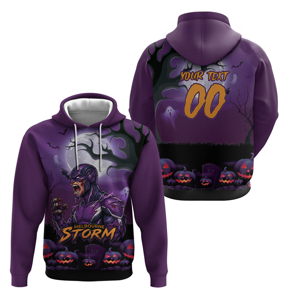 Custom Halloween Melbourne Storm Hoodie Spooky Australia Mascot Rugby
