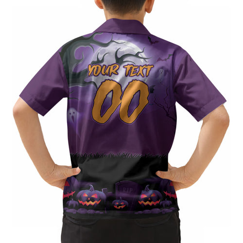 Custom Halloween Melbourne Storm Kid Hawaiian Shirt Spooky Australia Mascot Rugby