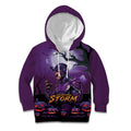 Custom Halloween Melbourne Storm Kid Hoodie Spooky Australia Mascot Rugby