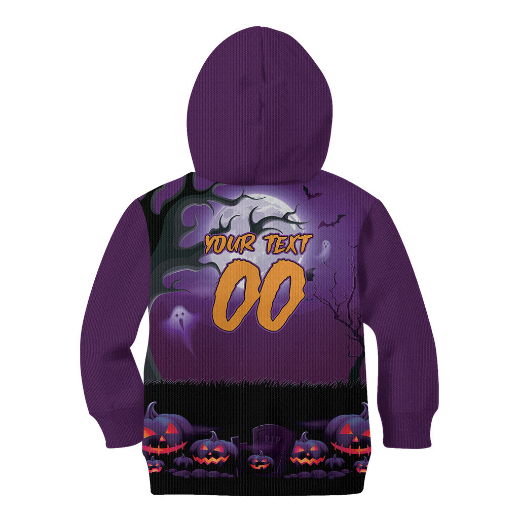 Custom Halloween Melbourne Storm Kid Hoodie Spooky Australia Mascot Rugby