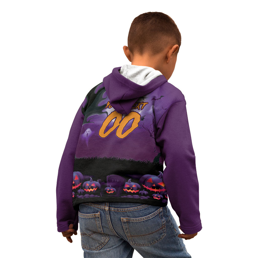 Custom Halloween Melbourne Storm Kid Hoodie Spooky Australia Mascot Rugby