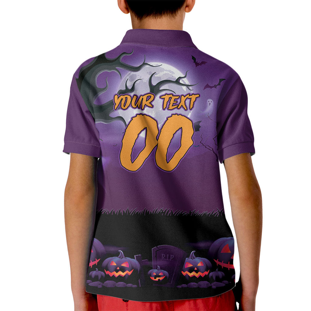 Custom Halloween Melbourne Storm Kid Polo Shirt Spooky Australia Mascot Rugby