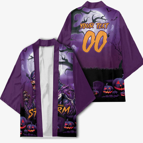 Custom Halloween Melbourne Storm Kimono Spooky Australia Mascot Rugby