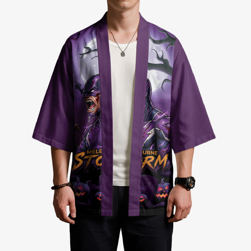 Custom Halloween Melbourne Storm Kimono Spooky Australia Mascot Rugby