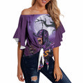 Custom Halloween Melbourne Storm Off Shoulder Wrap Waist Top Spooky Australia Mascot Rugby