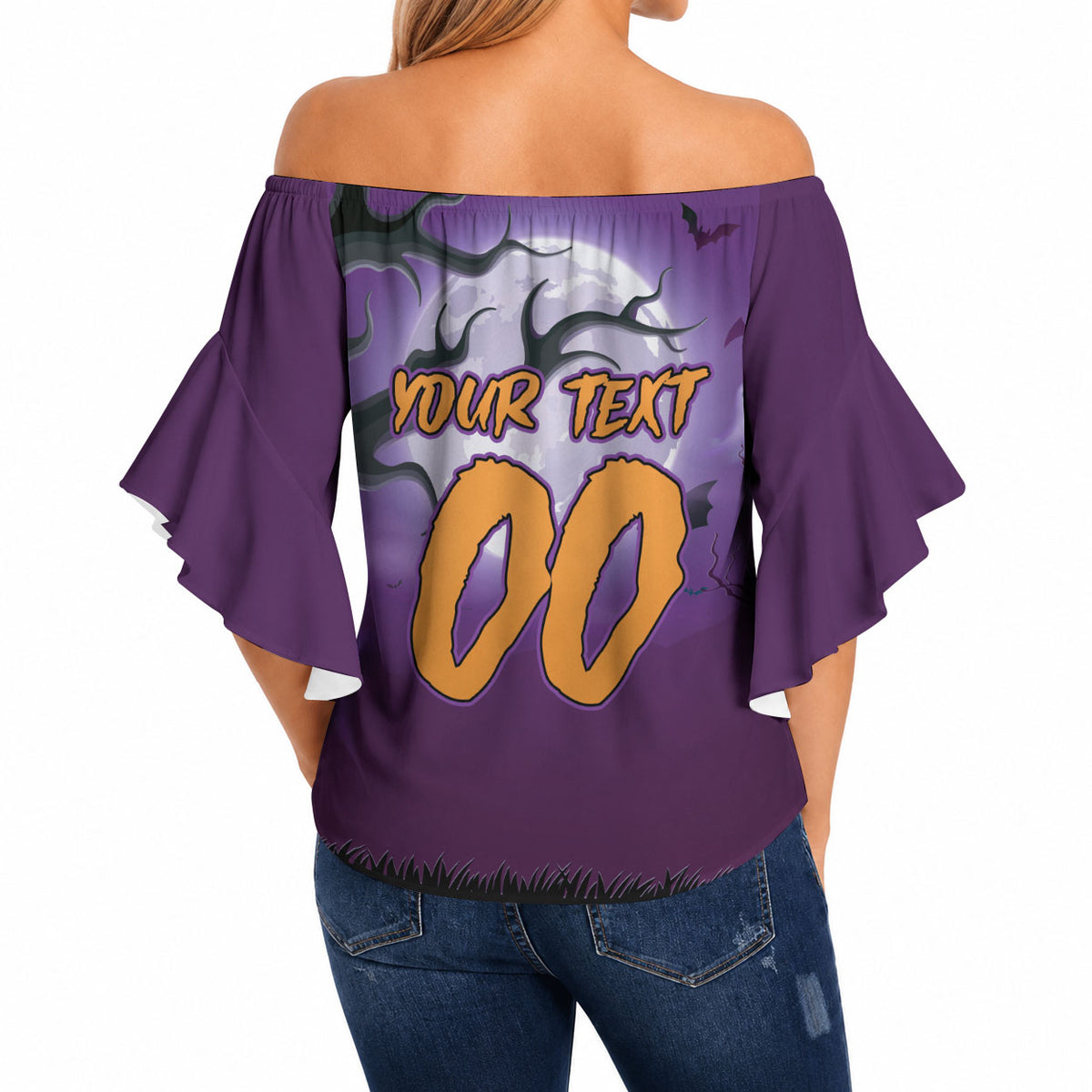 Custom Halloween Melbourne Storm Off Shoulder Wrap Waist Top Spooky Australia Mascot Rugby