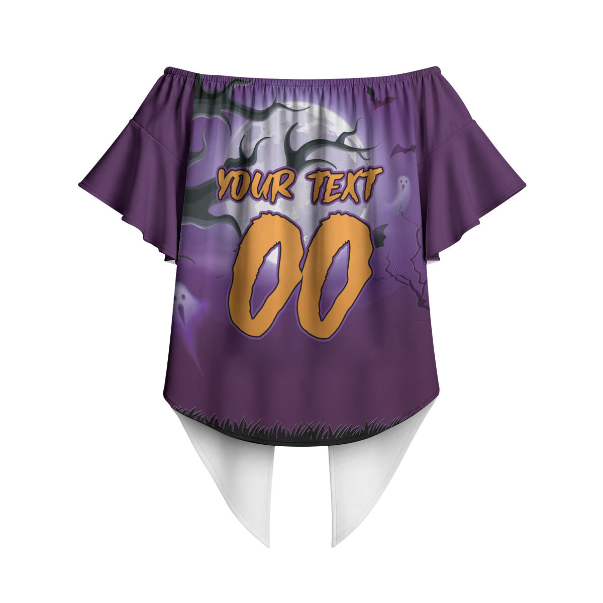 Custom Halloween Melbourne Storm Off Shoulder Wrap Waist Top Spooky Australia Mascot Rugby