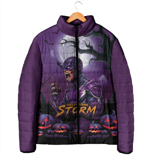 Custom Halloween Melbourne Storm Padded Jacket Spooky Australia Mascot Rugby