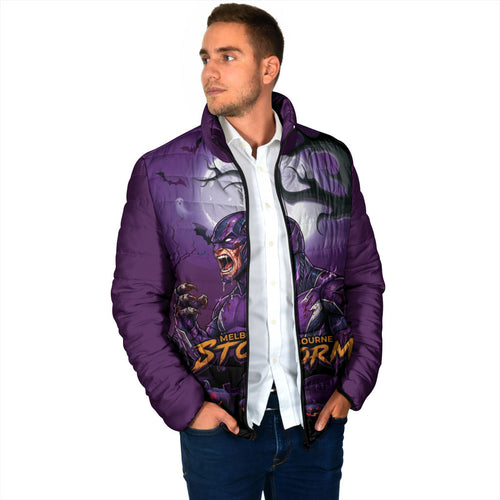 Custom Halloween Melbourne Storm Padded Jacket Spooky Australia Mascot Rugby