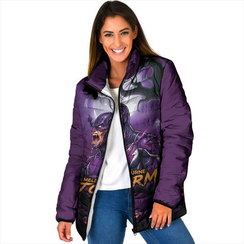 Custom Halloween Melbourne Storm Padded Jacket Spooky Australia Mascot Rugby