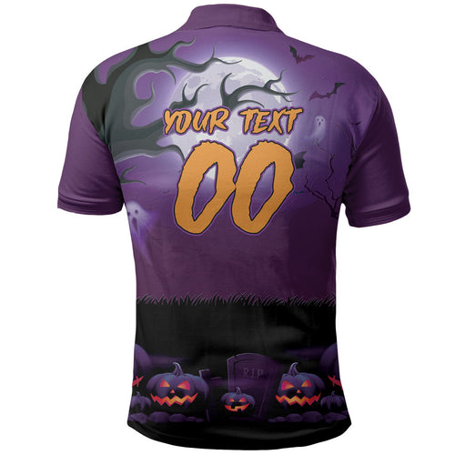 Custom Halloween Melbourne Storm Polo Shirt Spooky Australia Mascot Rugby