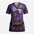 Custom Halloween Melbourne Storm Scrub Top Spooky Australia Mascot Rugby