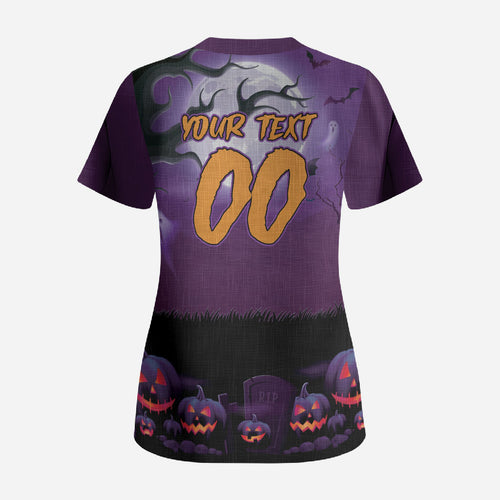 Custom Halloween Melbourne Storm Scrub Top Spooky Australia Mascot Rugby