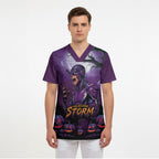 Custom Halloween Melbourne Storm Scrub Top Spooky Australia Mascot Rugby