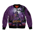 Custom Halloween Melbourne Storm Sleeve Zip Bomber Jacket Spooky Australia Mascot Rugby