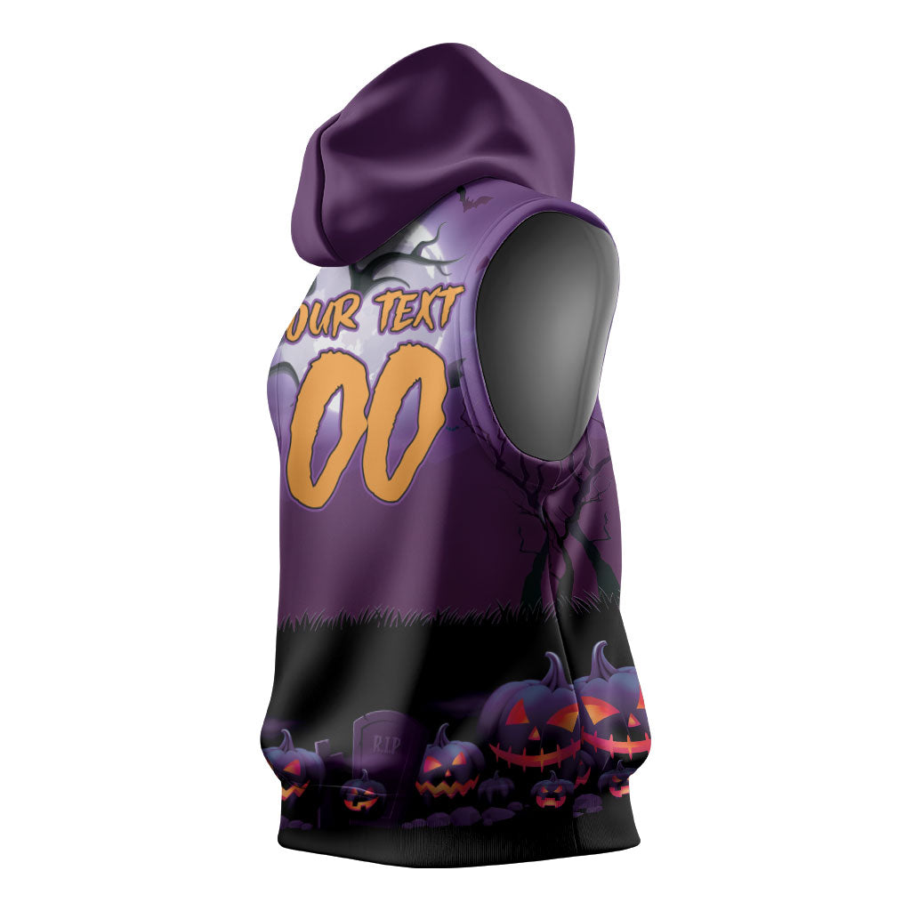 Custom Halloween Melbourne Storm Sleeveless Hoodie Spooky Australia Mascot Rugby