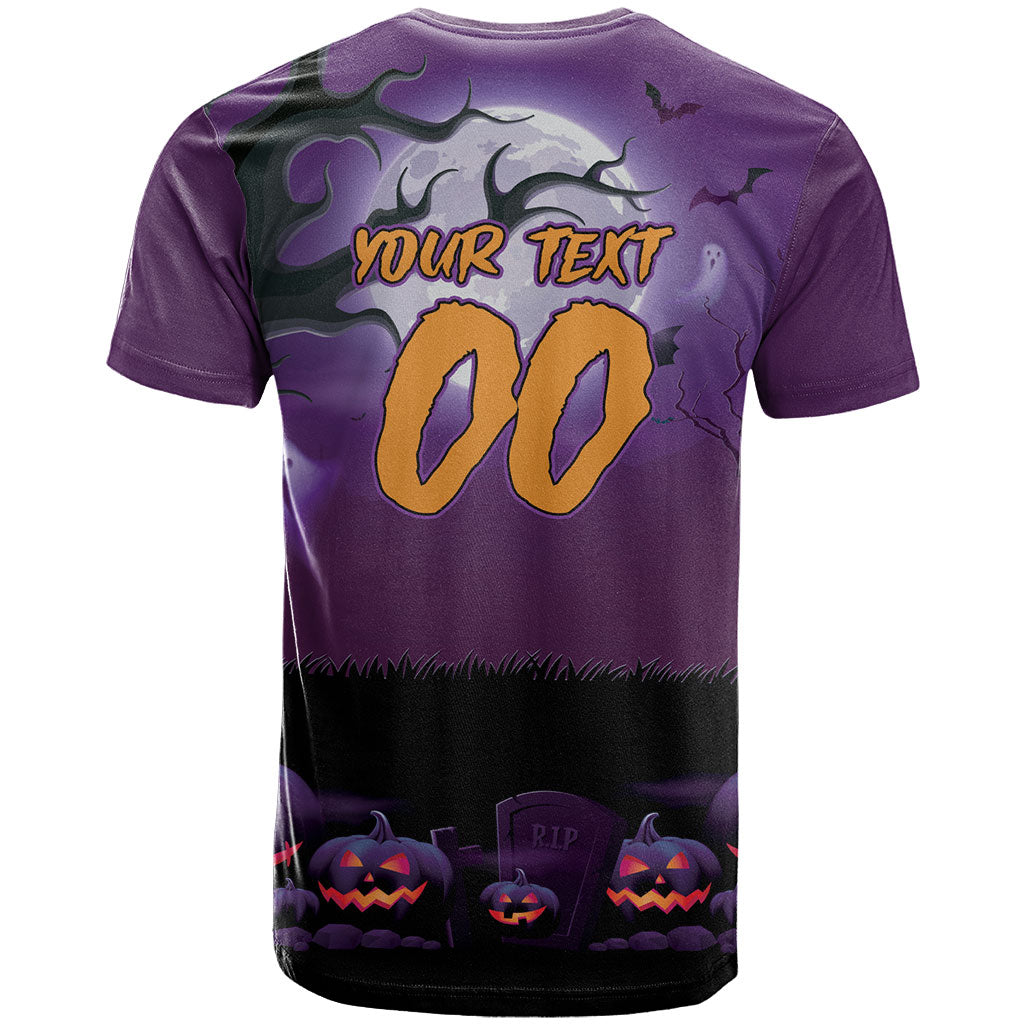 Custom Halloween Melbourne Storm T Shirt Spooky Australia Mascot Rugby