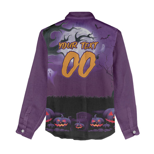 Custom Halloween Melbourne Storm Women Casual Shirt Spooky Australia Mascot Rugby