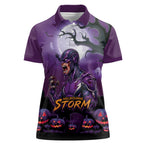Custom Halloween Melbourne Storm Women Polo Shirt Spooky Australia Mascot Rugby